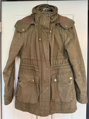 Cargo Utility Anorak Jacket khaki green Medium